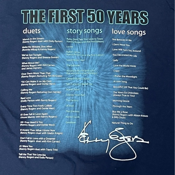 Kenny Rogers Country Music Concert Tour Crewneck Tshirt - Picture 4 of 7